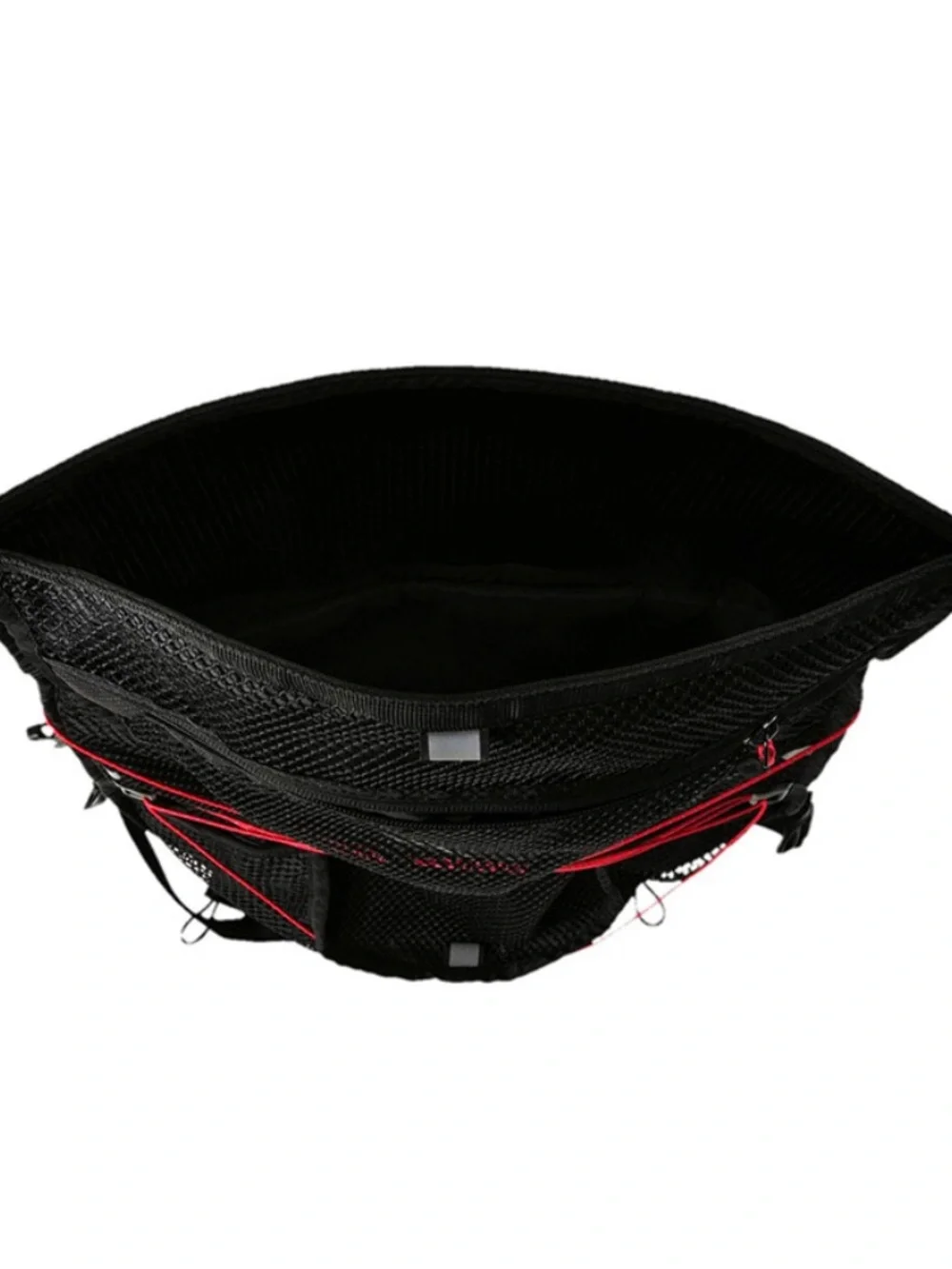 Puma Black Mesh Backpack with Red Bungee Accent